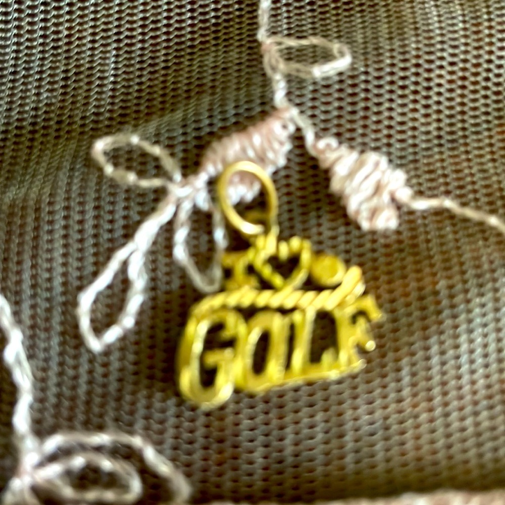14 karat I love golf charm. New without tags